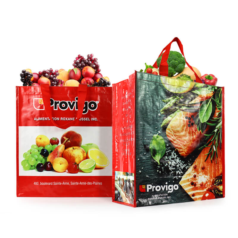 Custom Printing Extra Large Reusable Shopping Tote Bag Recyclable Laminated PP Woven Grocery Bag