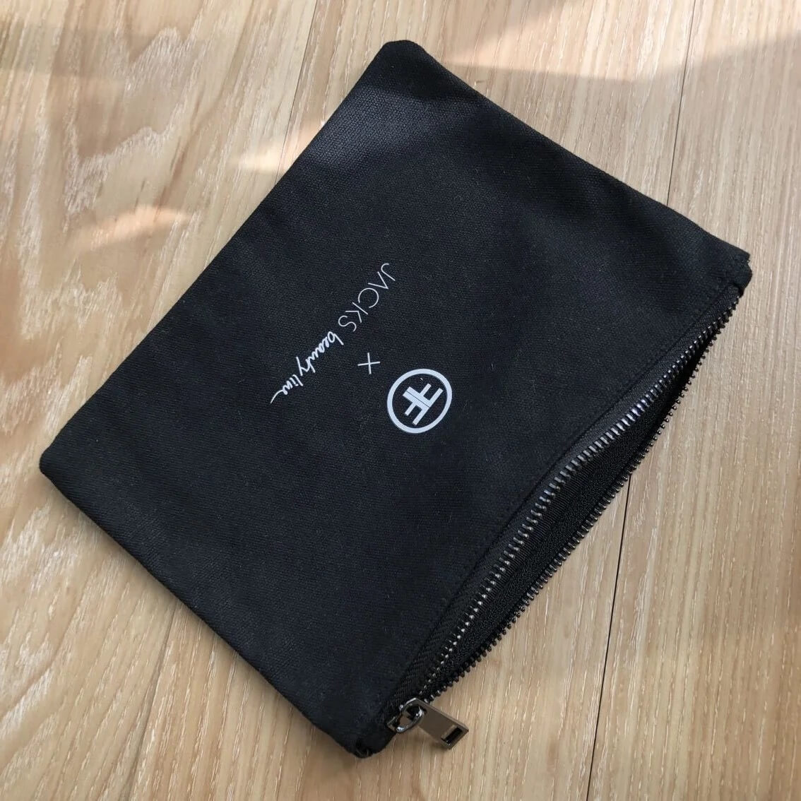 Custom Logo Printed Black Canvas Zipper Makeup Bag Packaging Organic Canvas Gift Pouch Cosmetic Bag