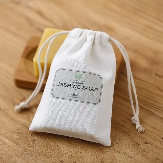 Charming and Sustainable: Natural Drawstring Jewelry Cotton Pouches