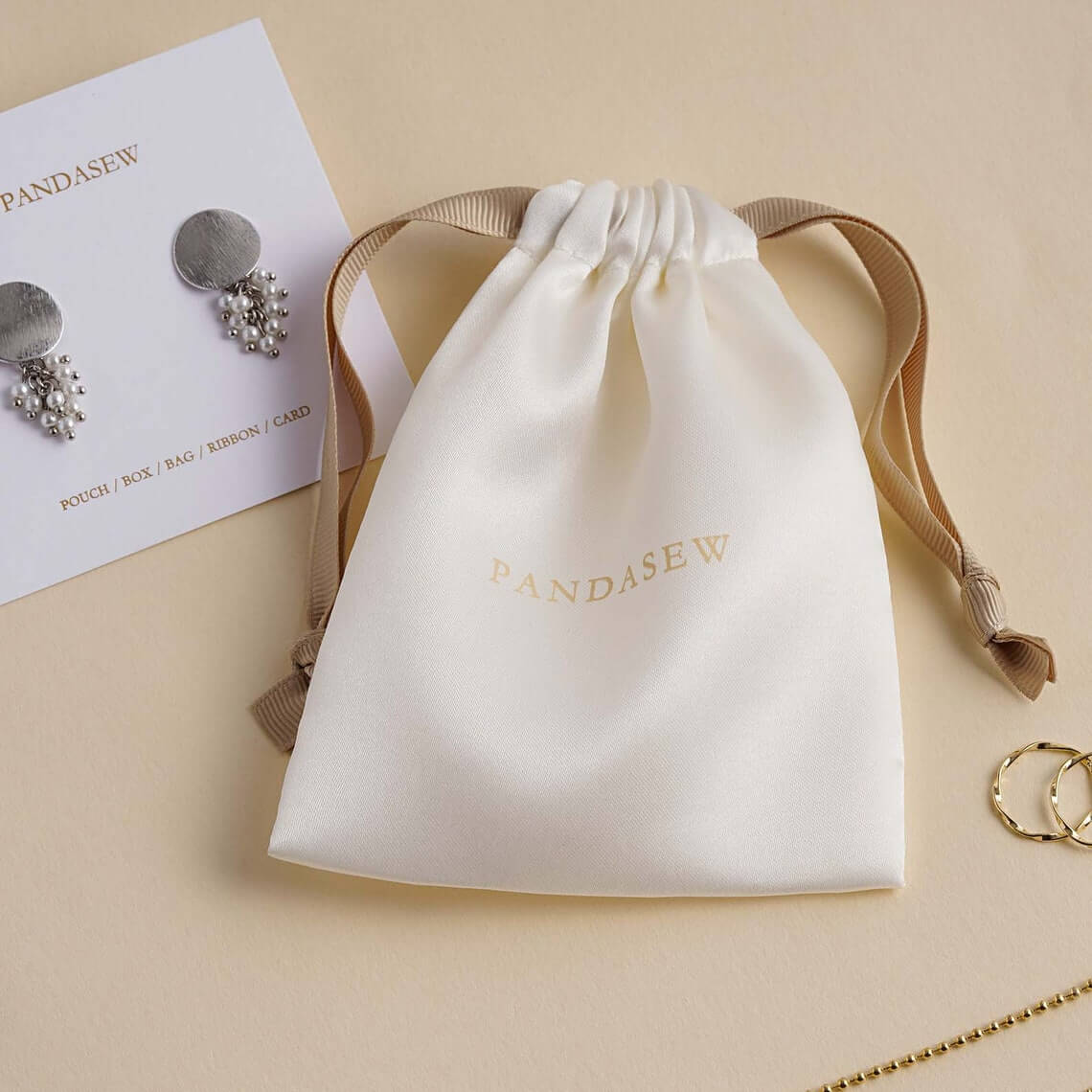 Custom Embroidery Silk Drawstring Makeup Lipstick Jewelry Gift Dust Bag Hair Wig Underwear Packaging Silk Satin Pouch