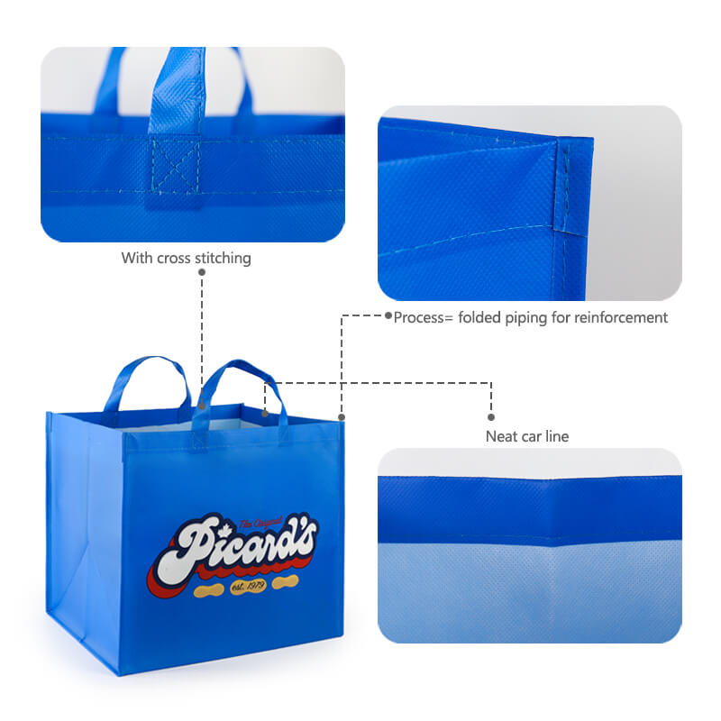 Wholesale Custom Printed Eco Friendly Recycle Reusable Grocery PP Laminated Non Woven Fabric Tote Shopping Bags