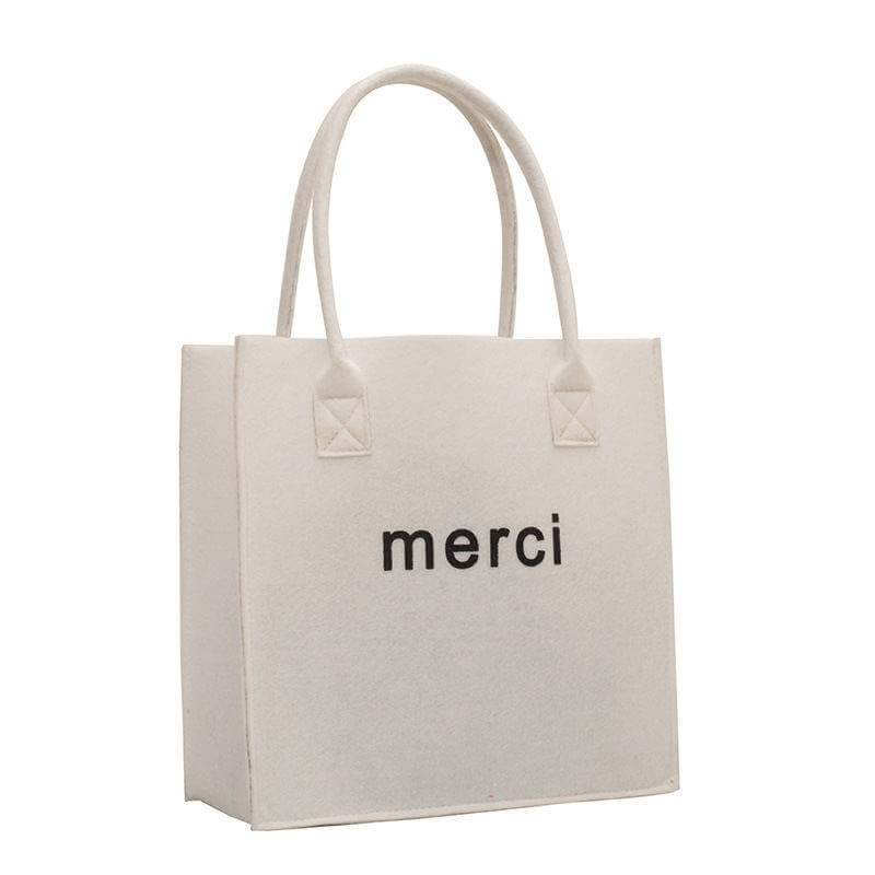 Reusable Custom Logo Eco-friendly Casual Large Capacity felt bag women felt tote bag handbags wool felt shopping bag