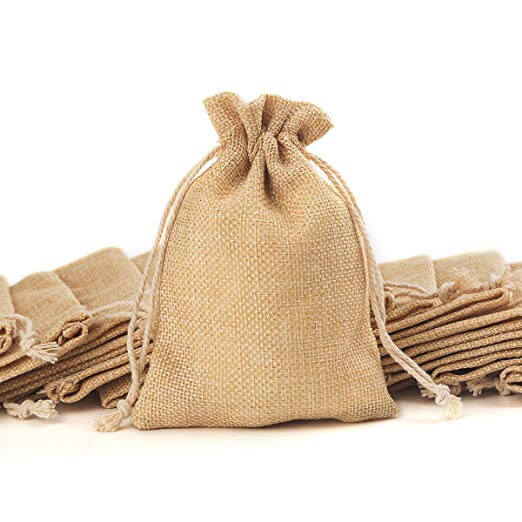 Eco-Friendly Small Natural Jute Drawstring Pouch Jewelry Cheap Reusable Jute Burlap Christmas Gift Bag