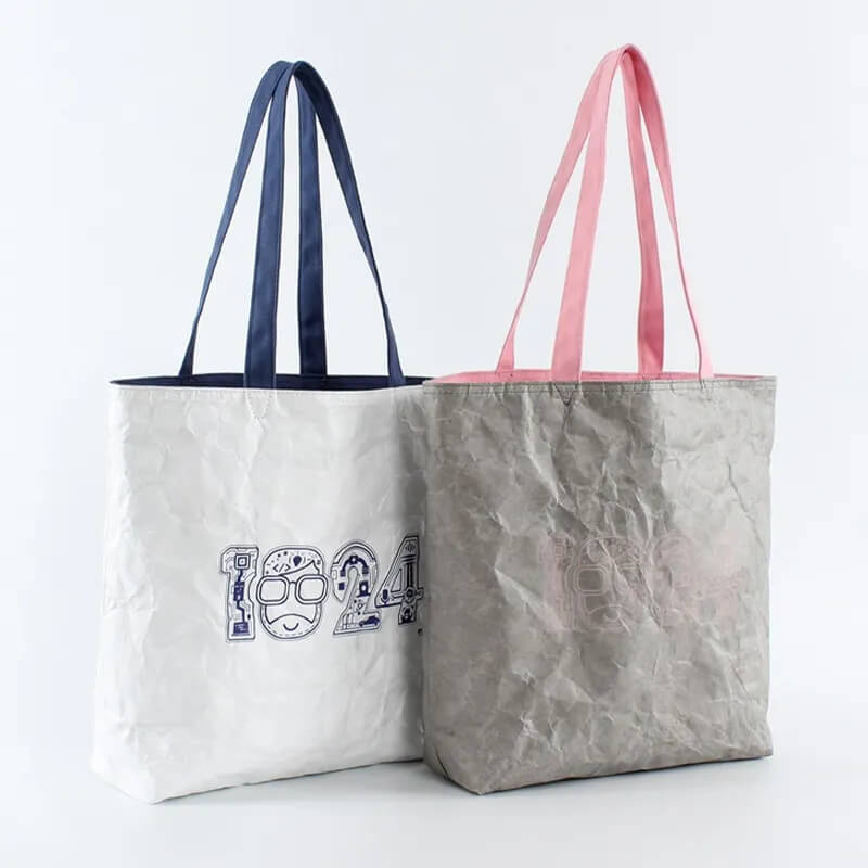 ECO friendly vintage reusable waterproof tyvek paper canvas dual-use shopping tote bag
