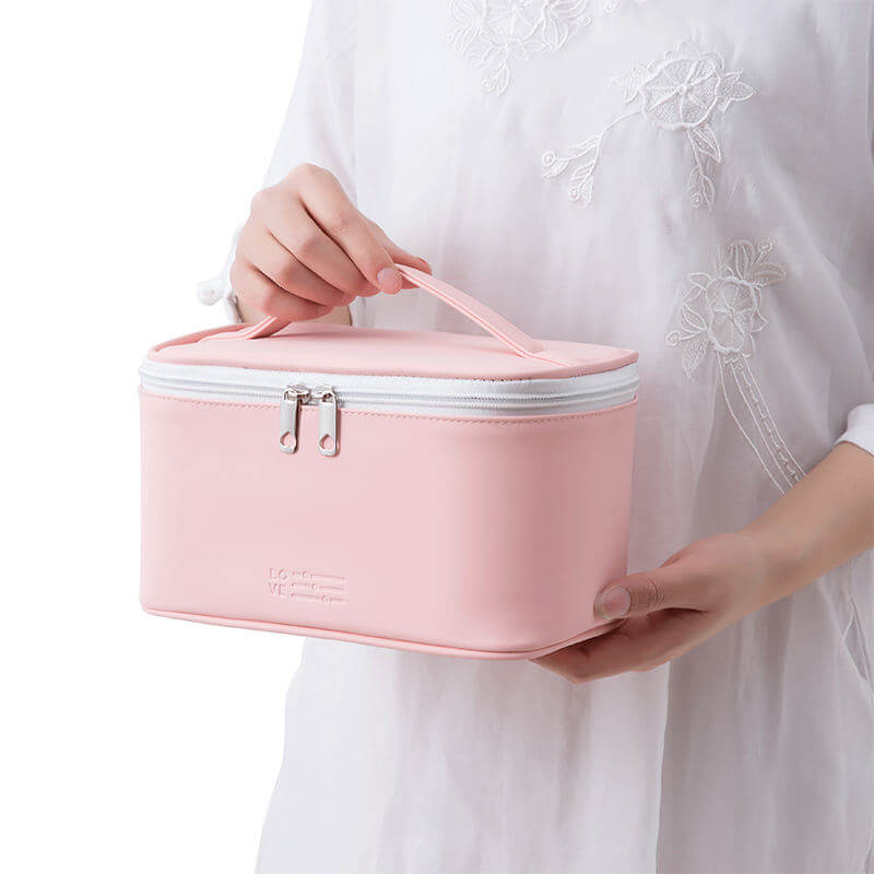 OEM PU Leather Customized logo makeup make up bag Waterproof Zipper Cosmetic Bag Travel Organizer Makeup wash bag Pouch