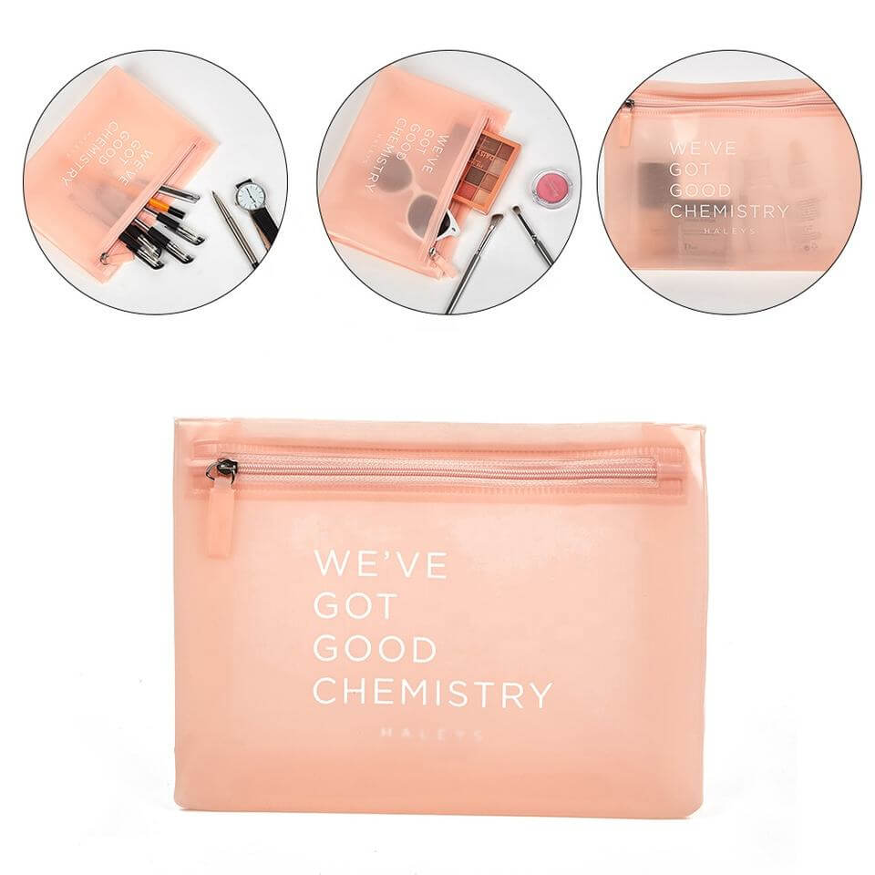 Eco friendly custom transparent clear waterproof plastic EVA cheap PVC makeup travel cosmetic zipper bag