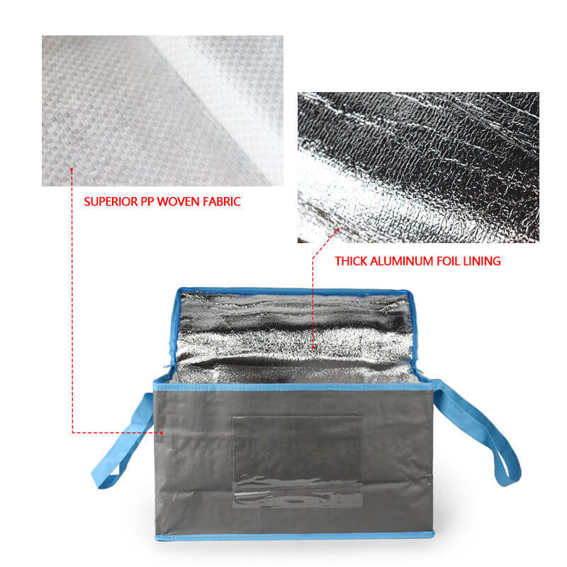 PP woven epe aluminum foil thermal cold insulation food cooler thermal bag