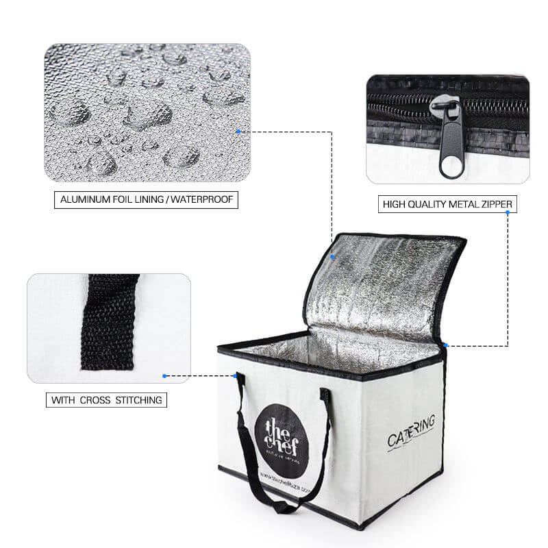 pp woven waterproof lunch thermal bag insulated cooler