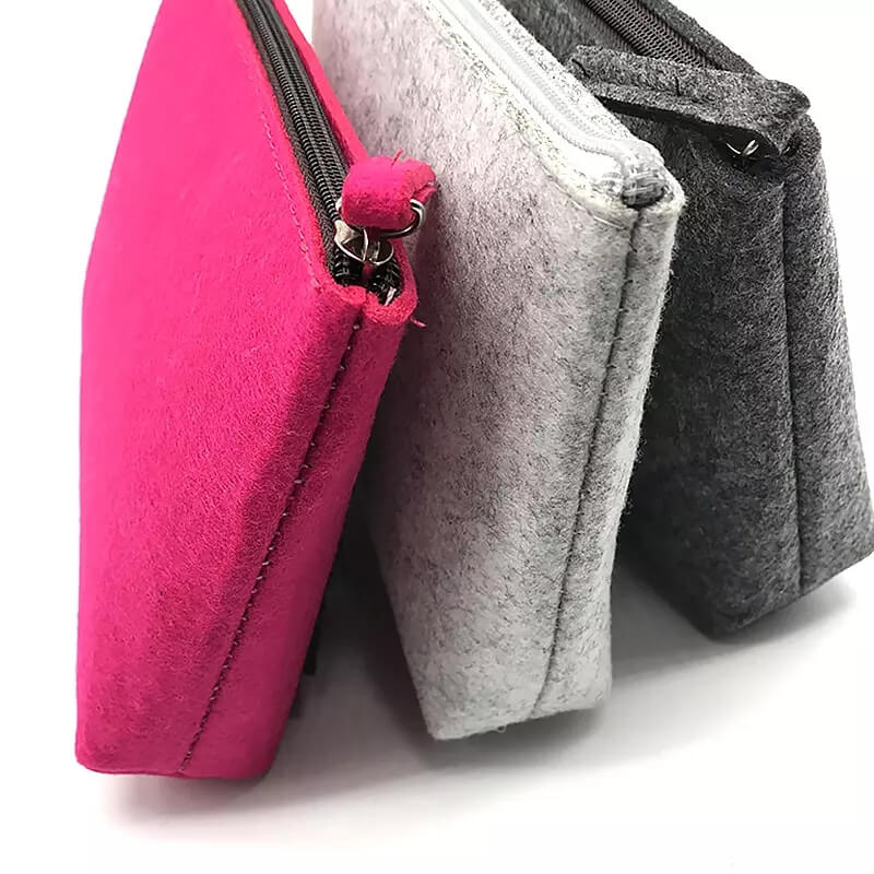 custom logo privat label portable travel makeup brush bag felt cosmetic bags & cases for ladies
