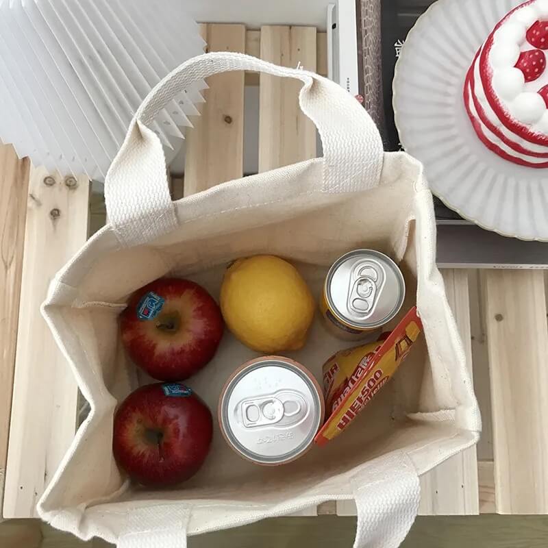 Portable Thermal Custom Beach Soft Women Adults Insulated Box Canvas Tote Cooler Lunch Bag for School Kids