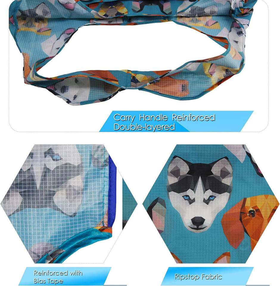 Custom eco recycle nylon foldable grocery tote bag polyester reusable folding shopping bag