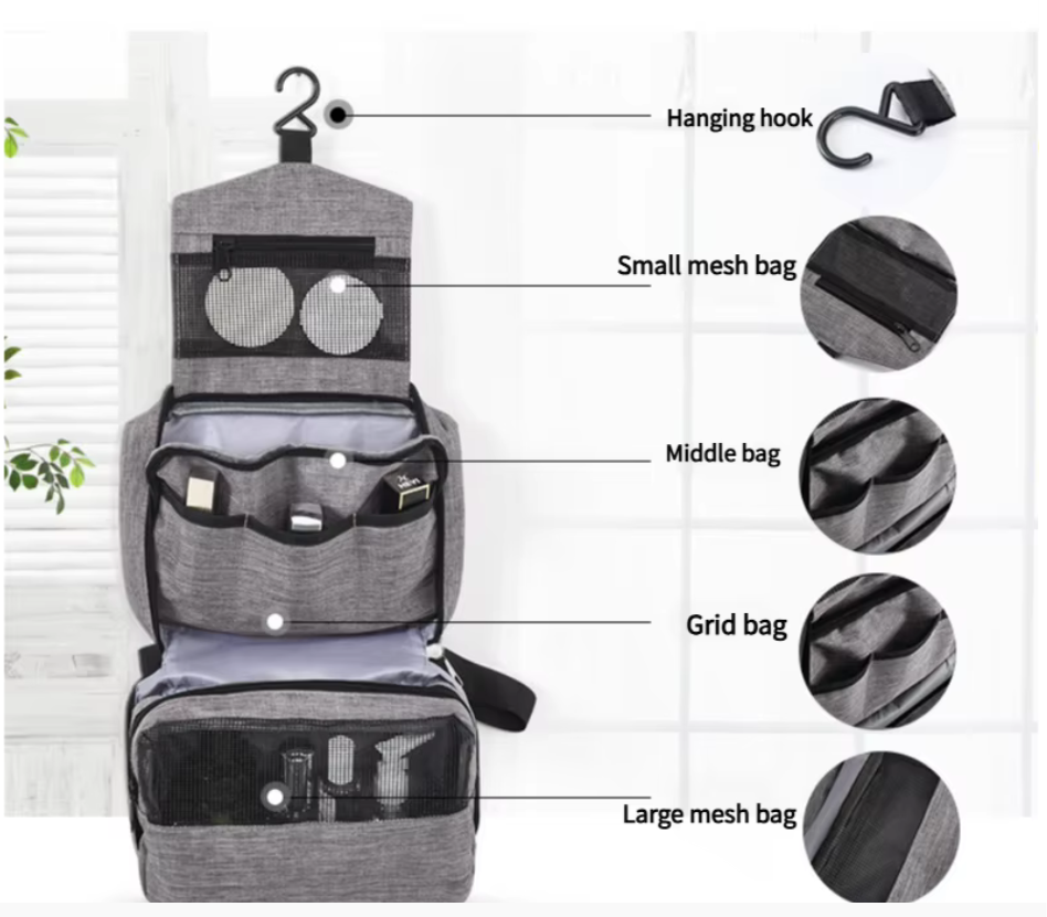 Stay Stylish and Organized with the Foldable Hanging Cosmetic Bag  QD-SN250007