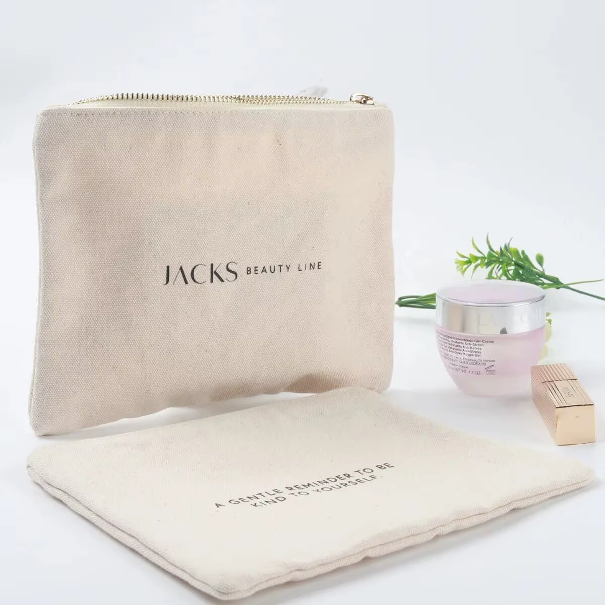Premium Cotton Canvas Cosmetic Pouch with Custom Logo - QIDI BAG